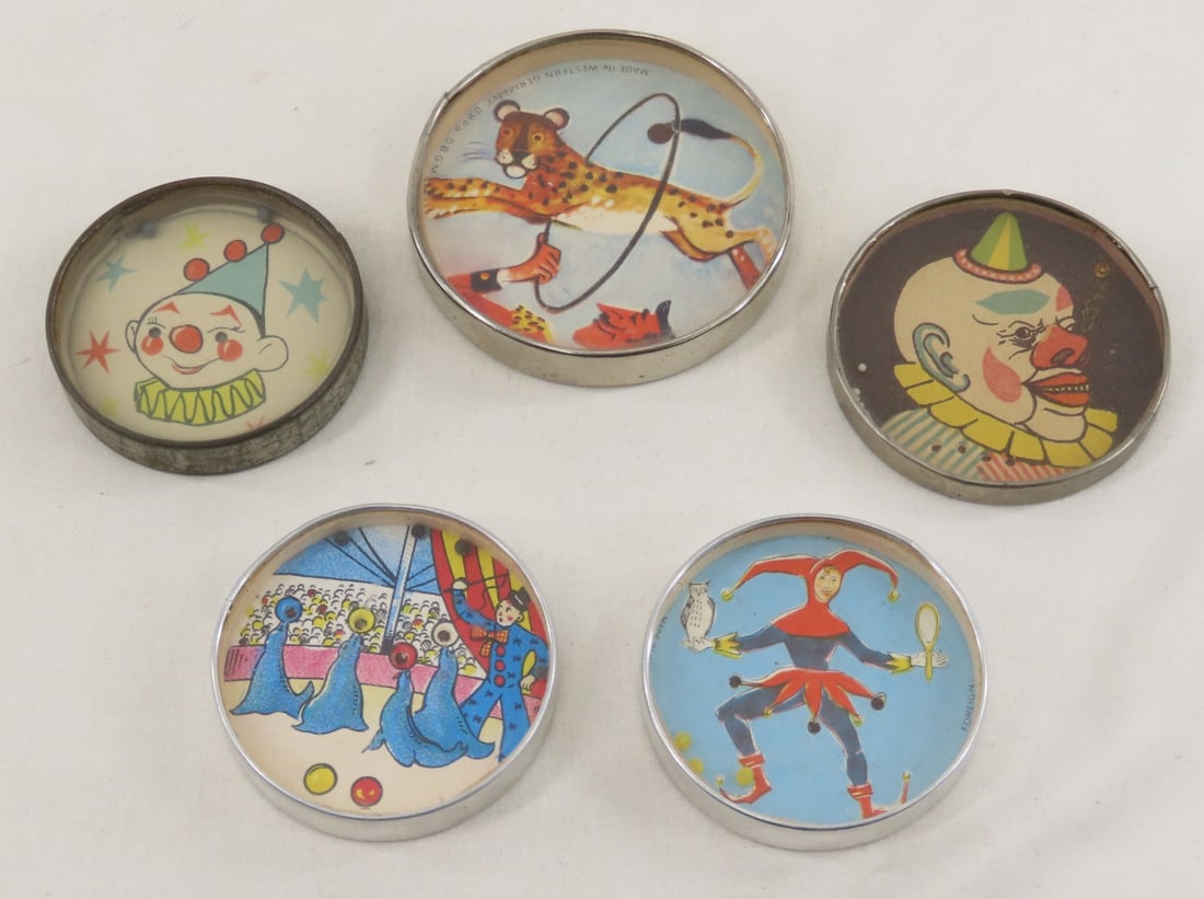 5 Vintage Mirror Back Dexterity Puzzles - Circus (1 of 12)