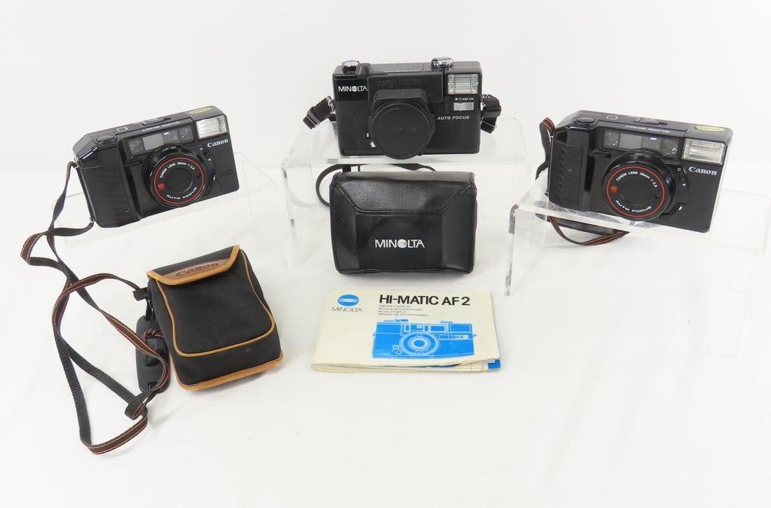 2 Canon Sure Shot & Minolta HiMatic AF2 Cameras (1 of 18)