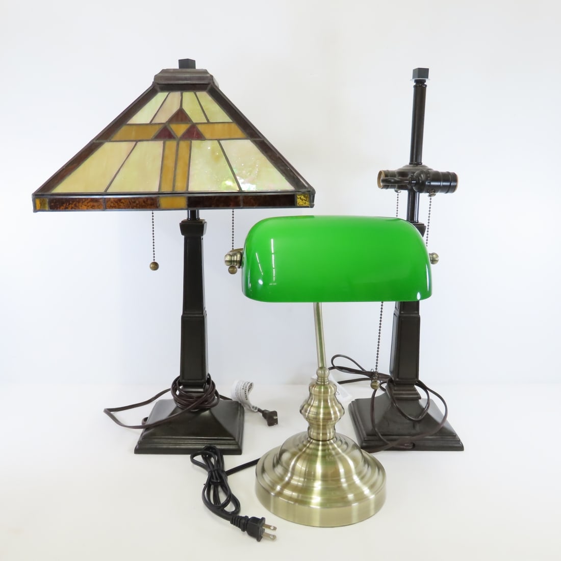 Arts & Crafts Style Lamp and Bankers Desk Lamp (1 of 11)