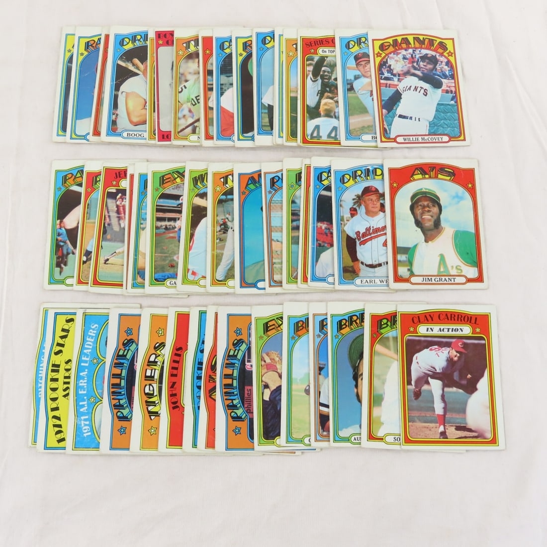 50 + 1972 Topps Baseball cards with Stars (1 of 20)