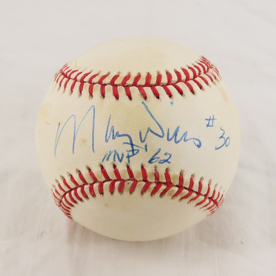 Maury Willis Autographed Baseball in case (1 of 7)