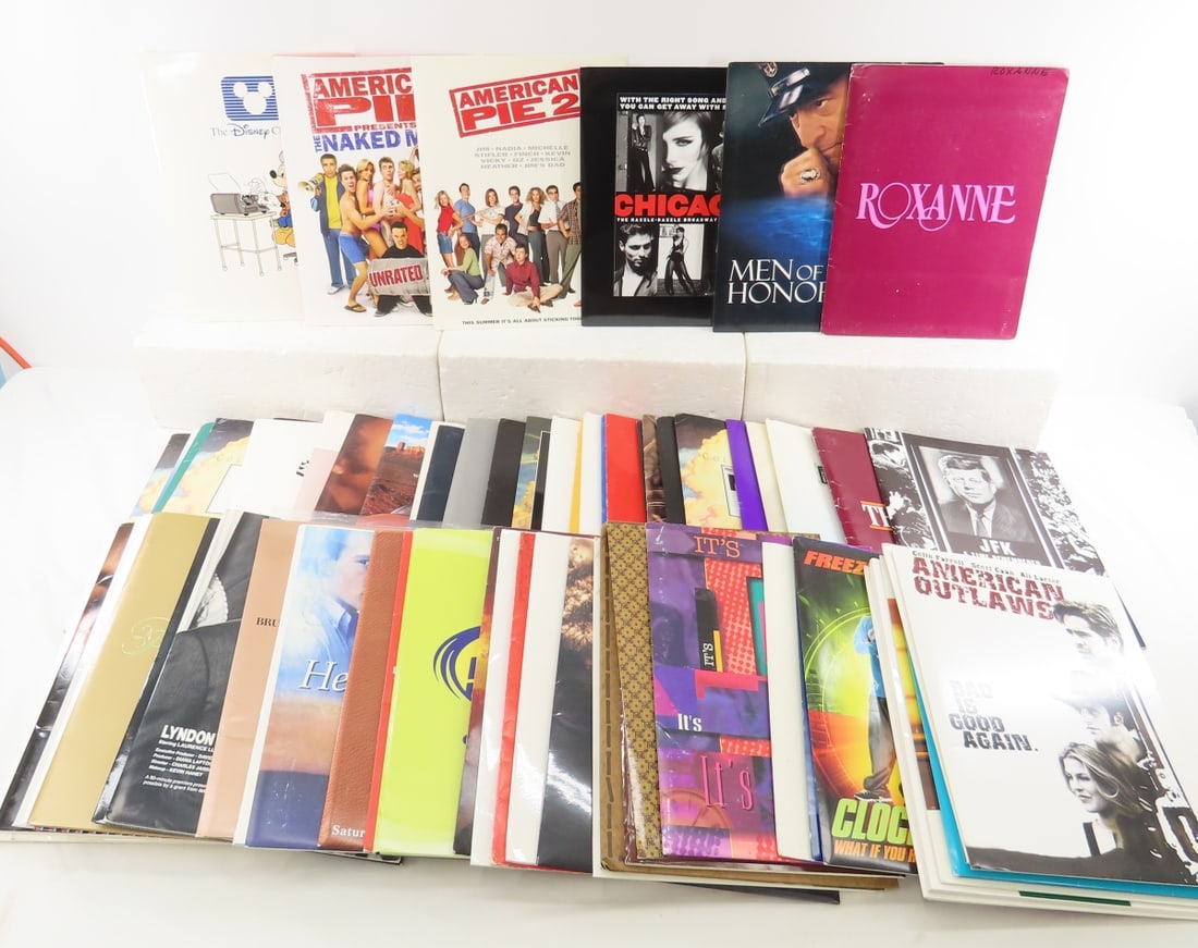 Television & Movie Press Kits with Notes, Photos: Television & Movie Press Kits with Notes, Photos - Various movie press kits, some TV shows; Mortal Thoughts, The Young Riders, The Warriors, Billy the Kid, The Verdict & more. Lot size: 13 x 11 x 9",