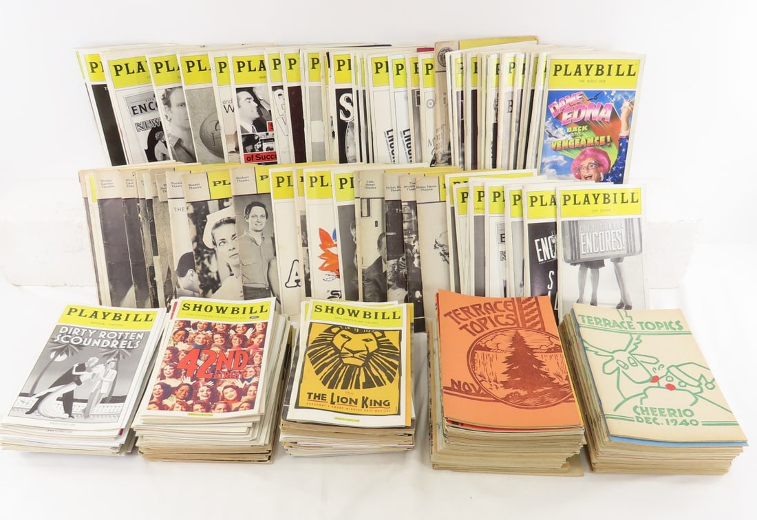 200+ Playbill & Terrace Topics Magazines: 200+ Playbill & Terrace Topics Magazines - 1940's - 2000's, magazines are 9 x 6", Lot size: 14 x 11 x 9", 36 lbsPhotos are part of description. Please ask questions and read terms & conditions before 