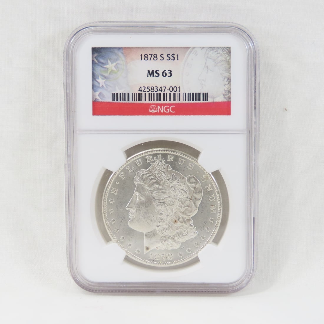 1878 S Morgan Silver Dollar NGC MS63: 1878 S Morgan Silver Dollar NGC MS63 - Lot Size 3x2x1" 1 lb Photos are part of description, Live Auctioneers only displays the 1st 20 photos per lot. Please ask questions and read terms & conditions b