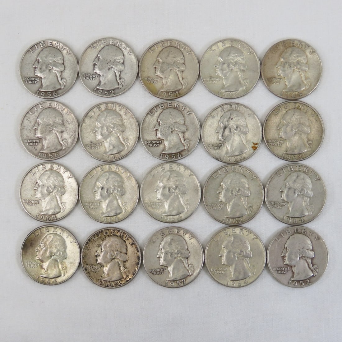 $5 face 1959s & 1960s Silver Washington quarters (1 of 10)
