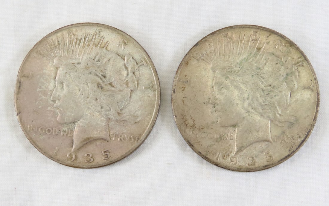 2 1935 S Peace Silver Dollars (1 of 5)