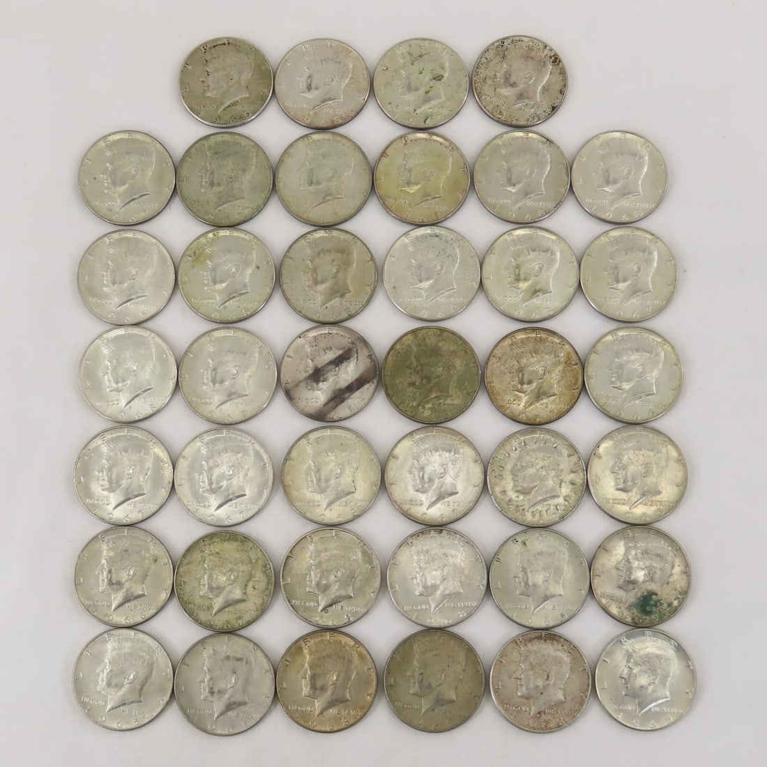 40 1965-1969 Kennedy Silver Half Dollars (1 of 14)