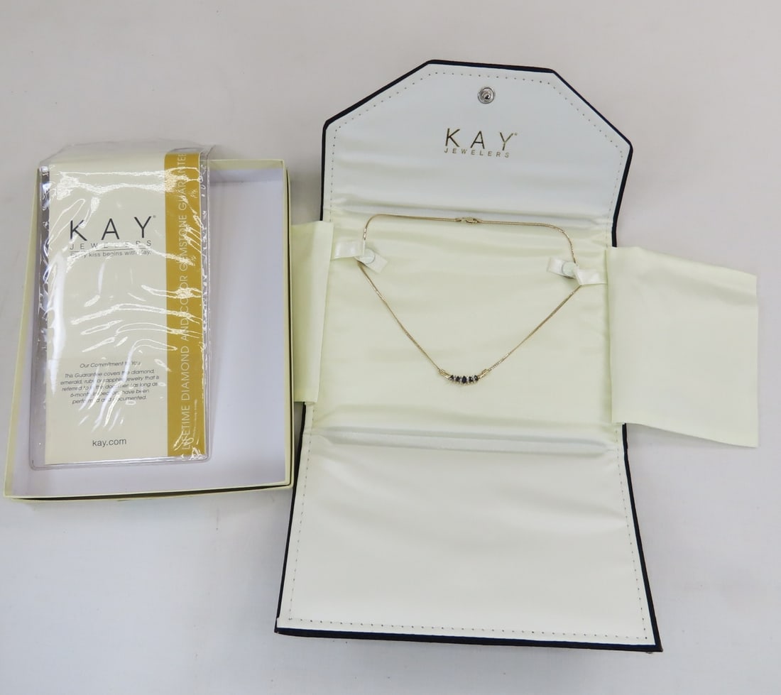 10kt Yellow Gold, Sapphire & Diamond Necklace (1 of 6)