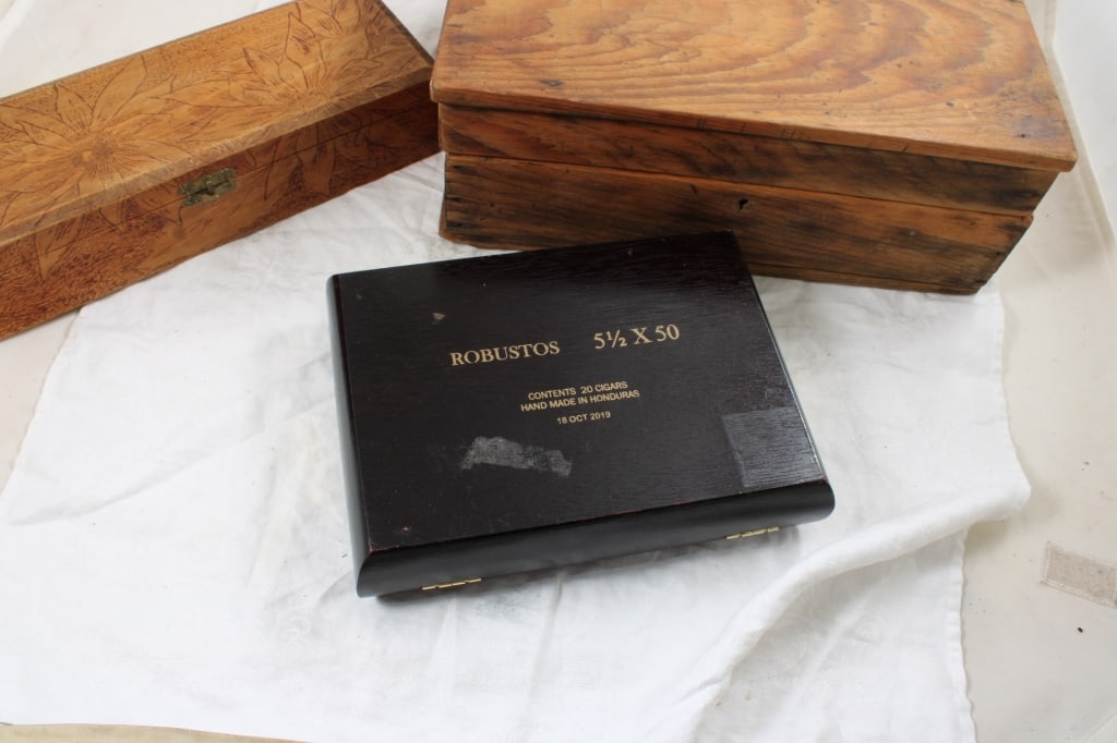 Wood Writing Desk, Flemish Floral Embossed Box and - 4