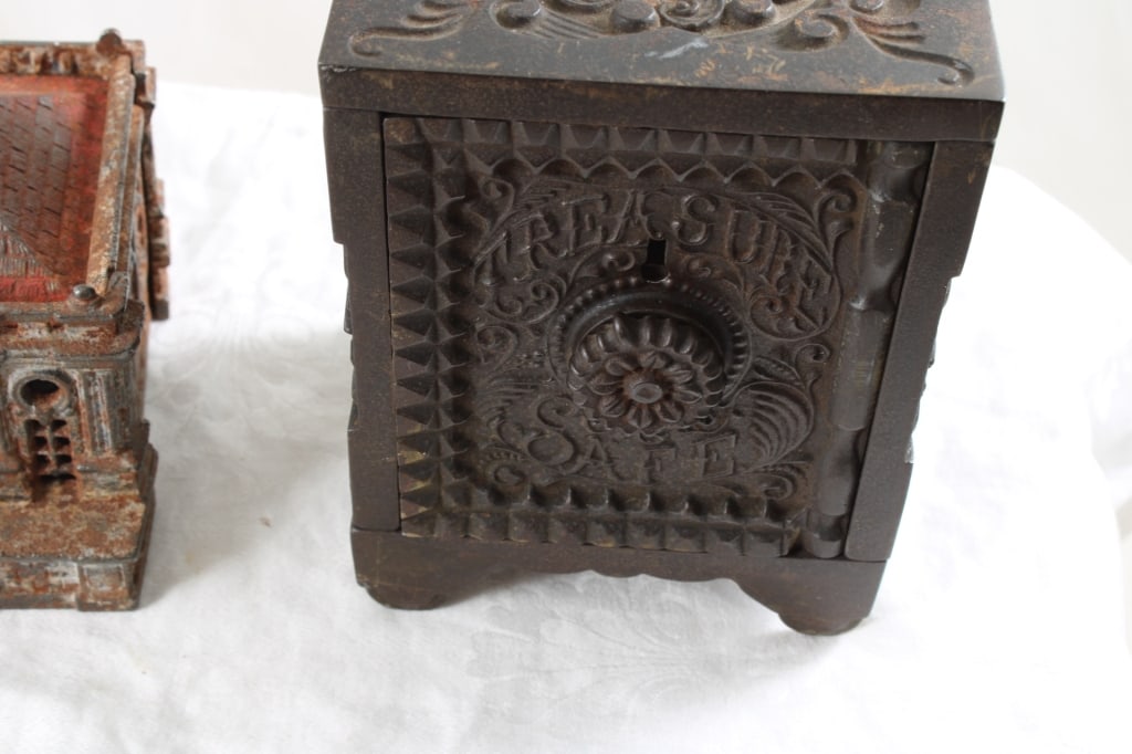 2 Antique Cast Iron Figural Banks - 3