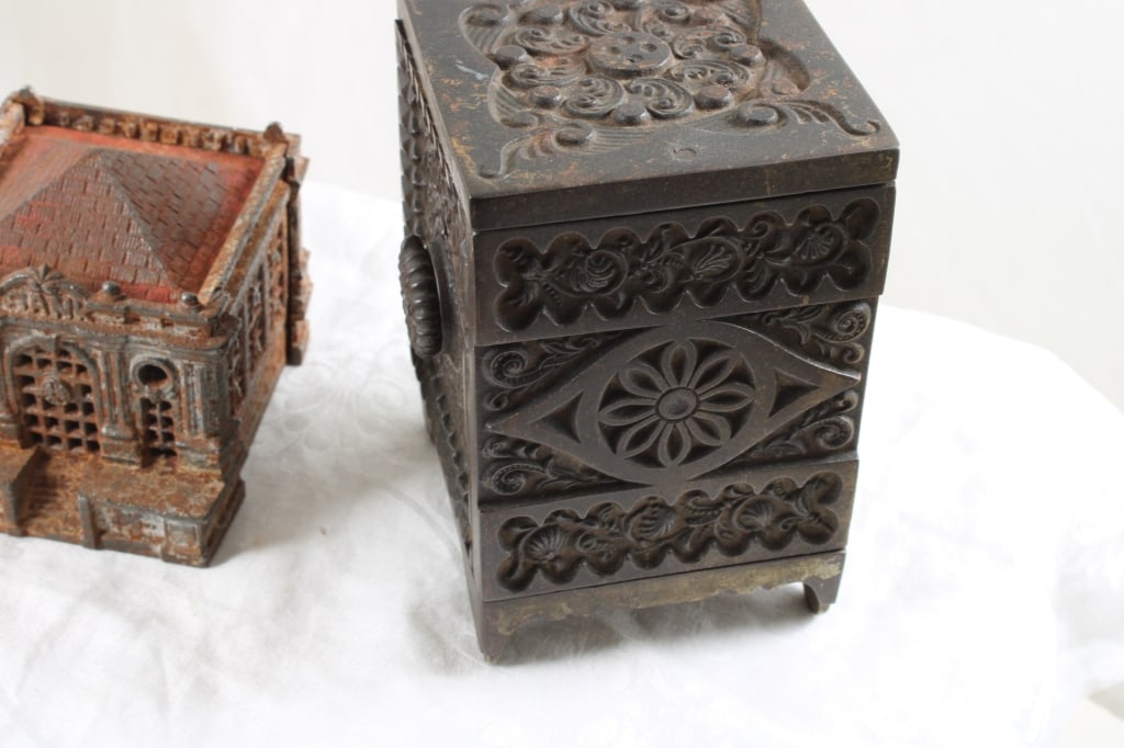 2 Antique Cast Iron Figural Banks - 8