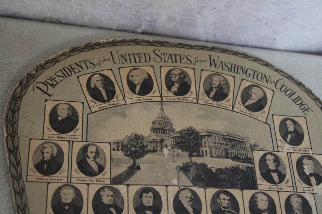 8 Antique Advertising Funeral Fans - 5