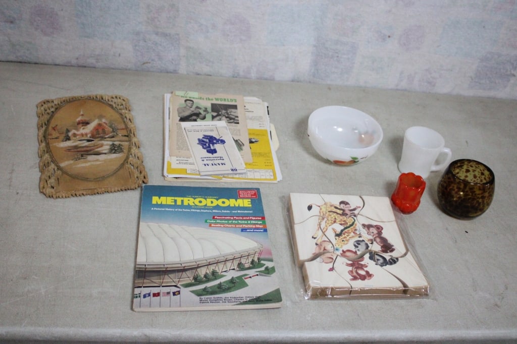 Fire King Mug, Wood Puzzle, Ephemera, Gay Fad Bowl (1 of 20)