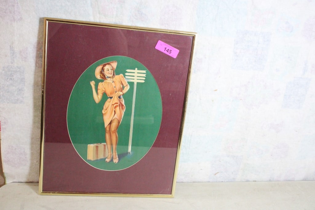 1940's Elvgren Pin-Up Framed Lithograph (1 of 6)