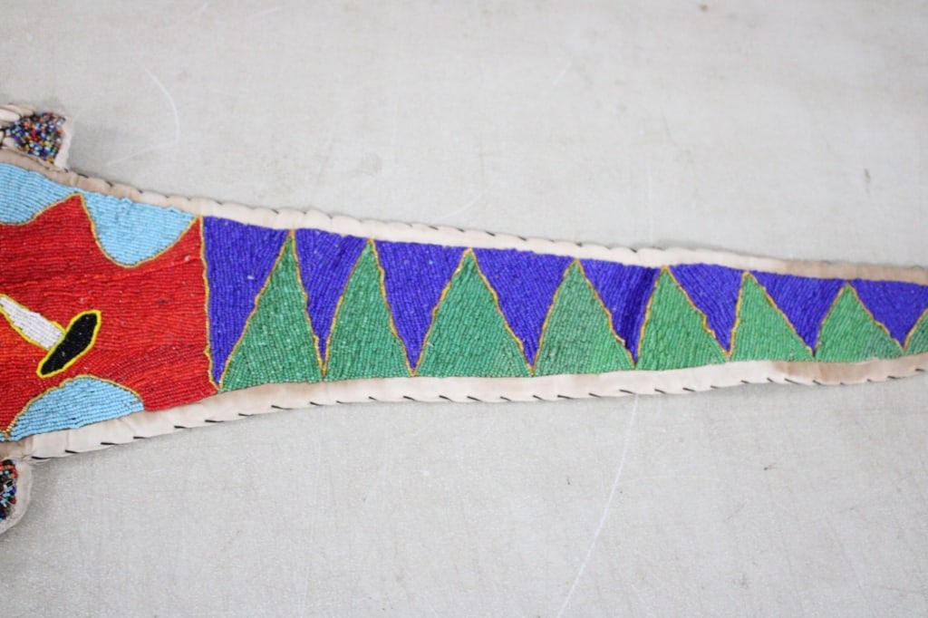 Tribal Yoruba Beaded Lizard Belt Sash - 10