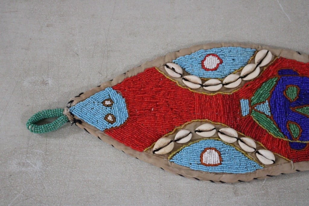 Tribal Yoruba Beaded Lizard Belt Sash - 2