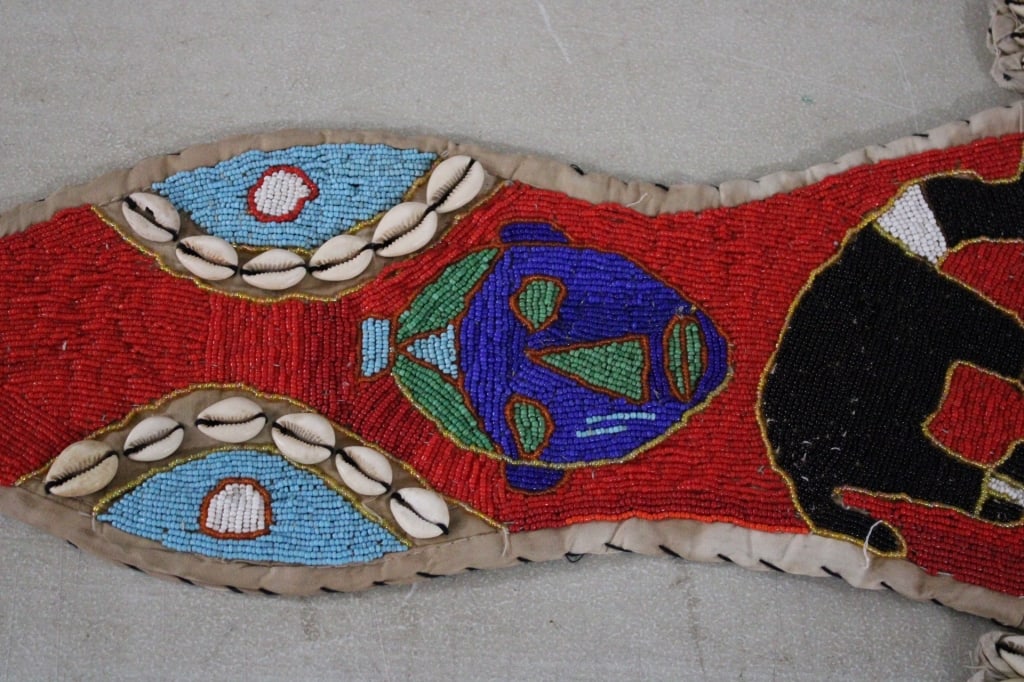 Tribal Yoruba Beaded Lizard Belt Sash - 3