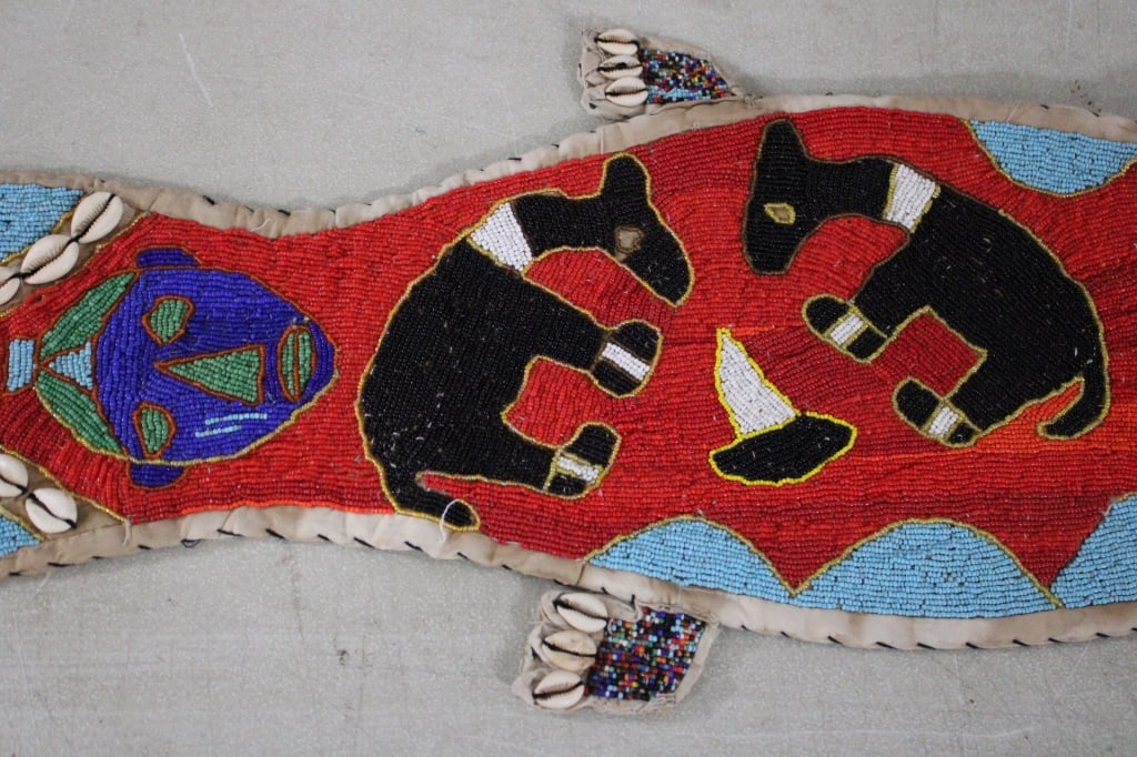 Tribal Yoruba Beaded Lizard Belt Sash - 4