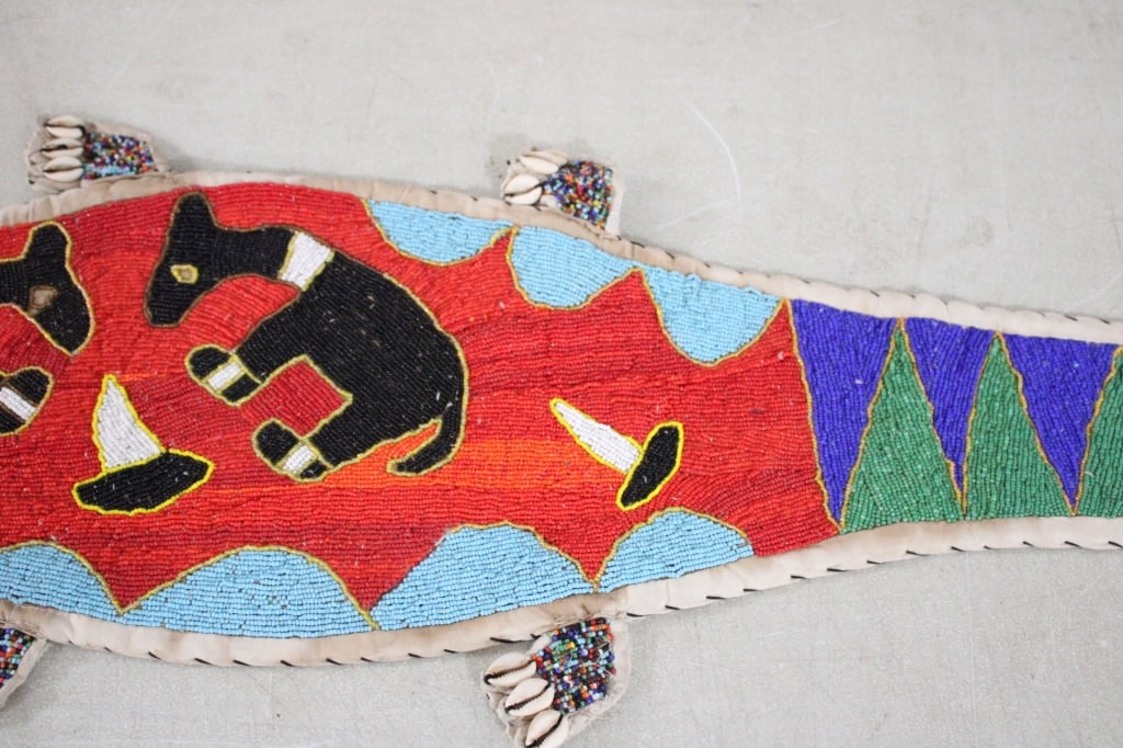 Tribal Yoruba Beaded Lizard Belt Sash - 9