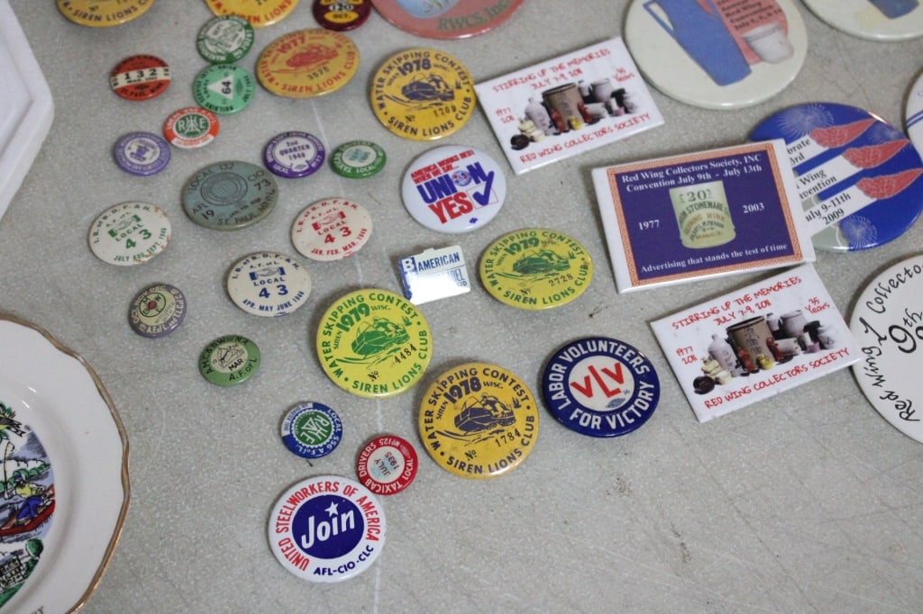 Teapots, Chamber Pot, Red Wing Pinbacks, Plus - 20