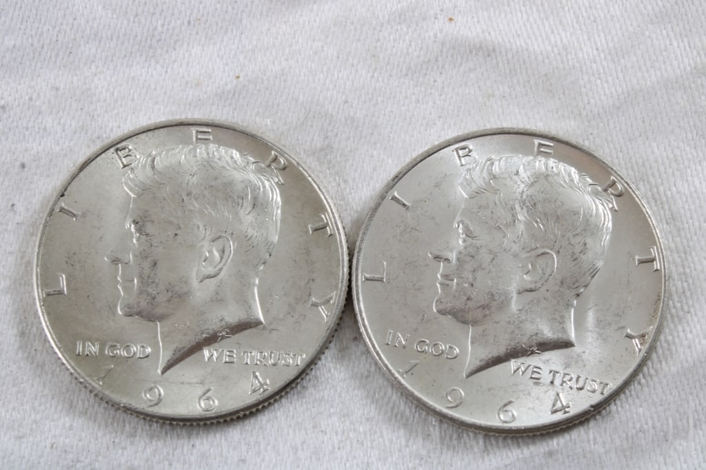 2 1964 JFK Silver Half Dollars (1 of 5)