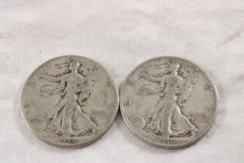 1936 1944 Walking Liberty Silver Half Dollars (1 of 5)