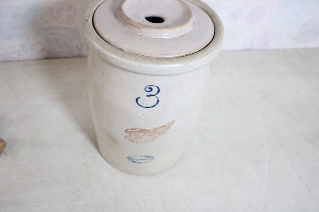 Red Wing Union Stoneware Gallon Butter Churn - 3