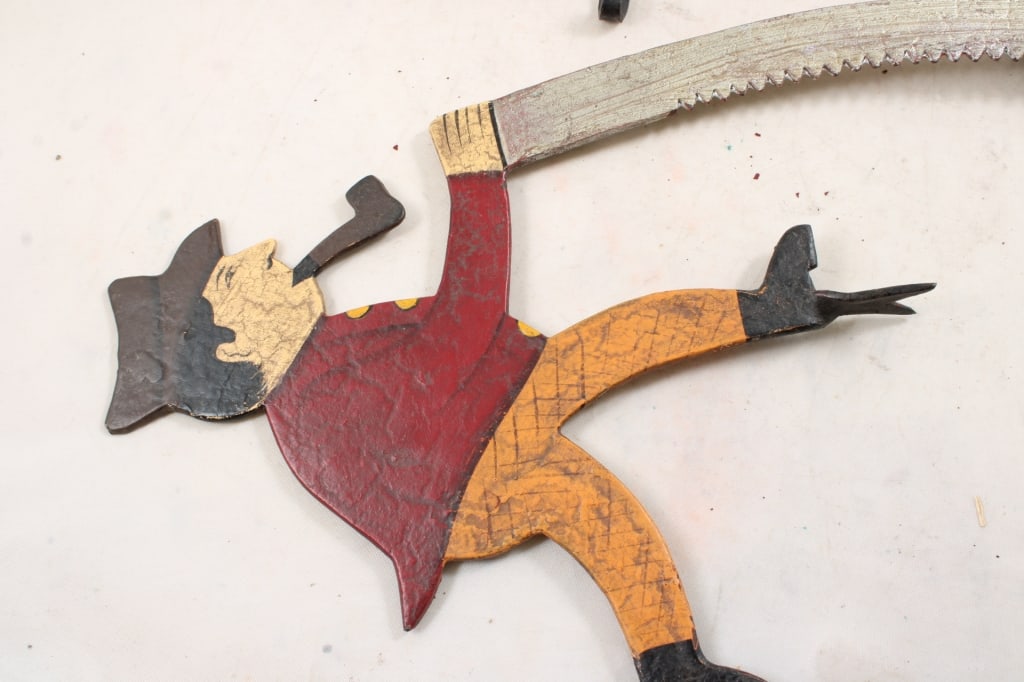 Folk Art Pendulum Balance Saw Man Lumberjack - 5