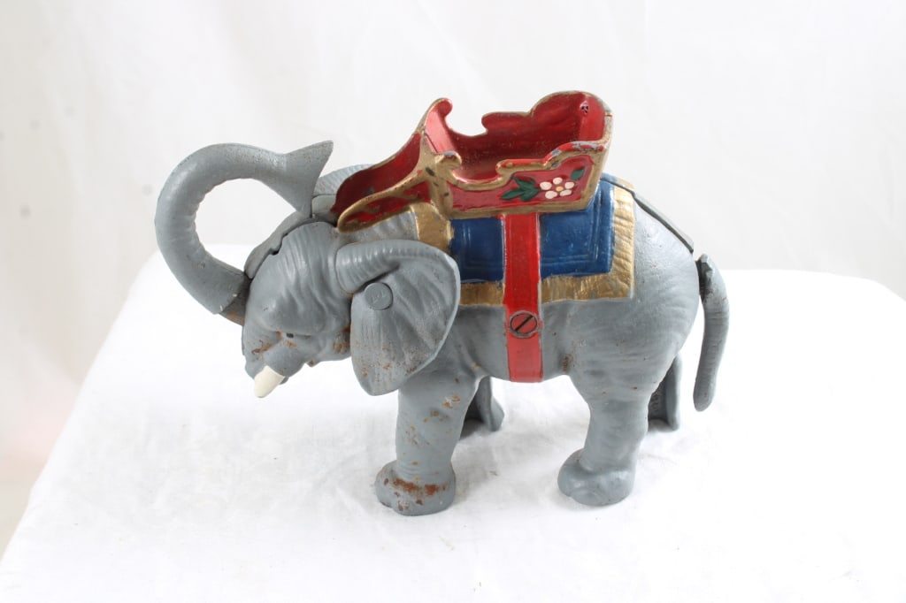 Cast Iron Circus Elephant Mechanical Bank (1 of 11)