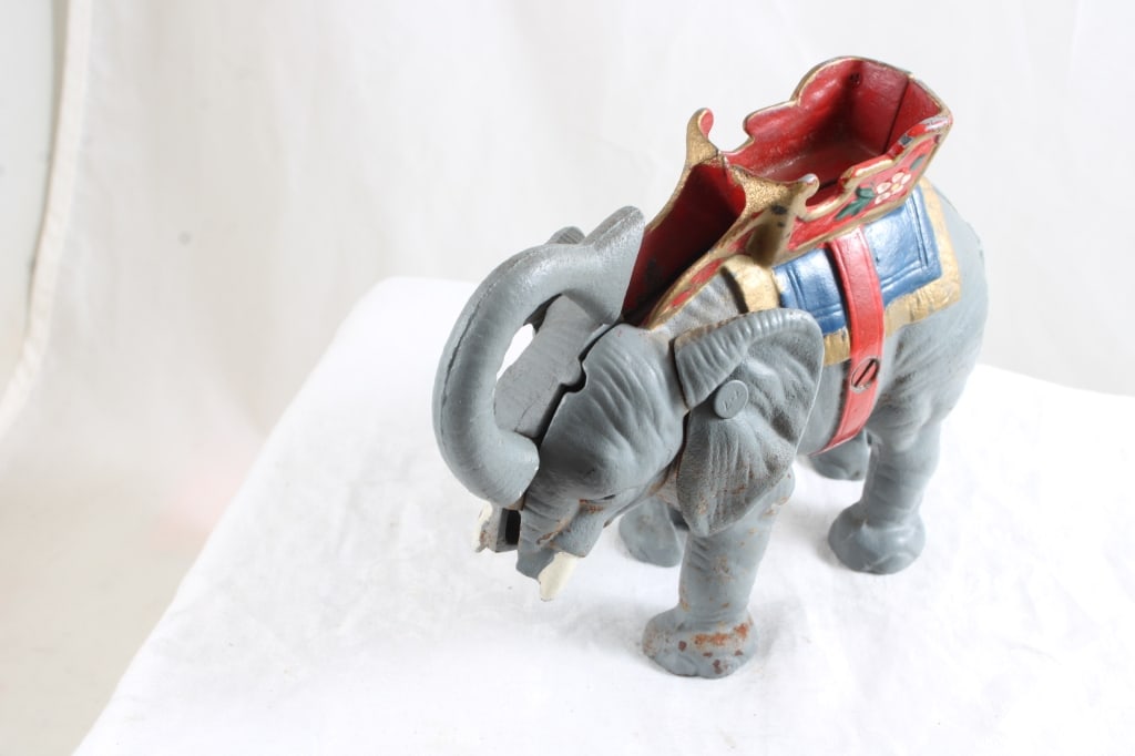 Cast Iron Circus Elephant Mechanical Bank - 2