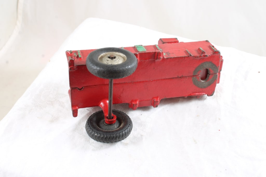 Arcade Cast Iron 2 Horse Wagon with Foil Label - 7