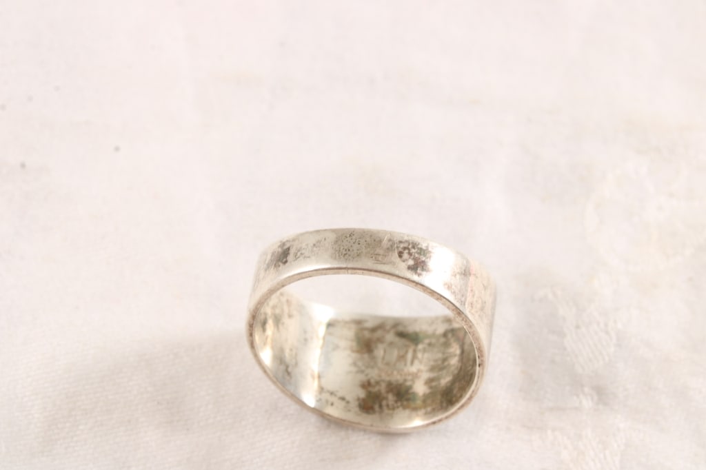 Native American Sterling Silver Gemstone Ring - 5