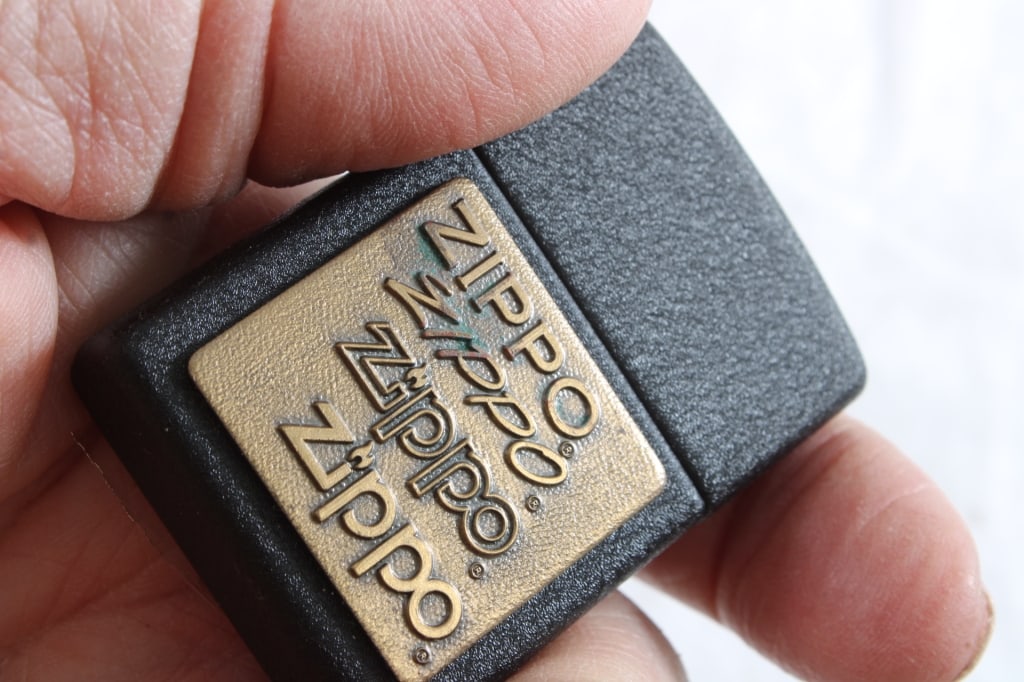 Black Matte with Brass Overlay Zippo Lighter NIB - 5