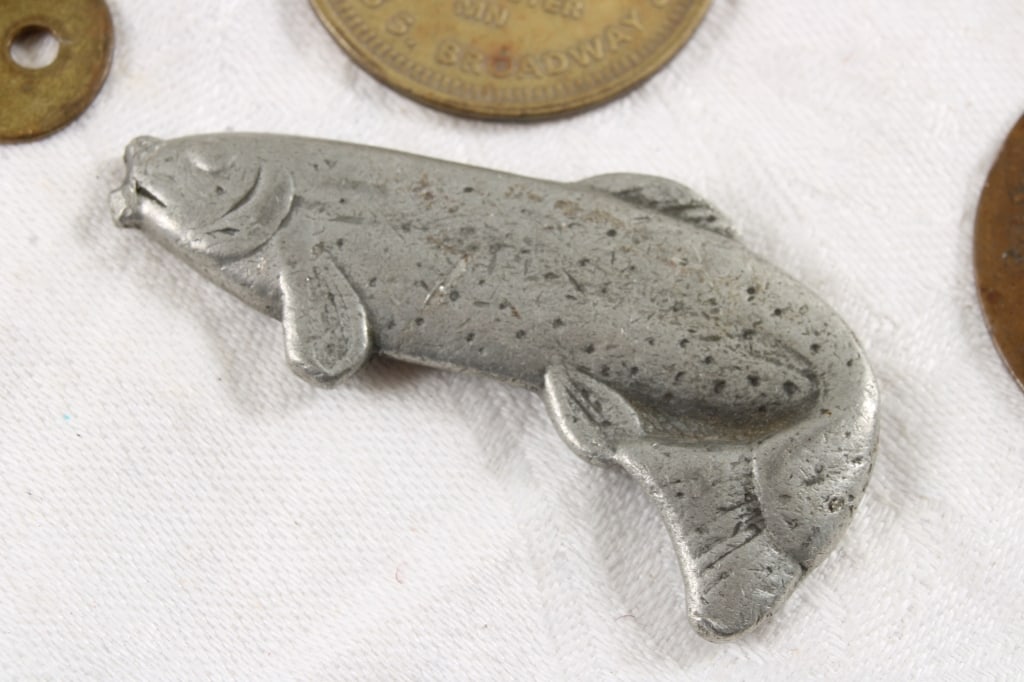 Dav, Pins, Dog License, Coat Check, Chevy Token - 8