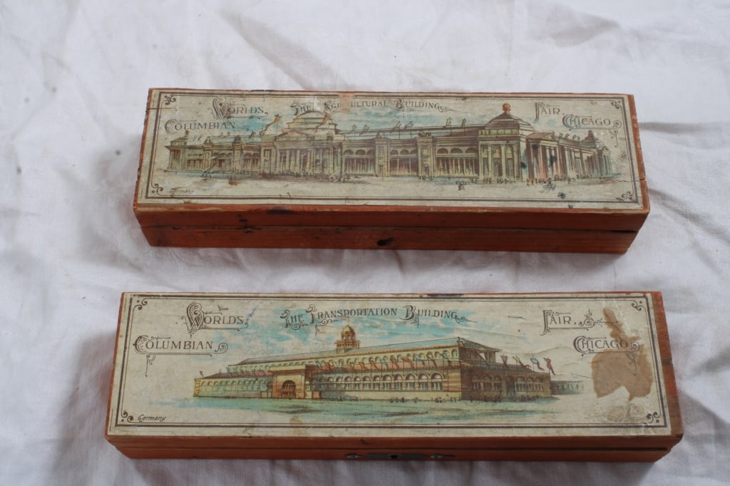 2 1893 Chicago Columbian World's Fair Wood Boxes (1 of 12)