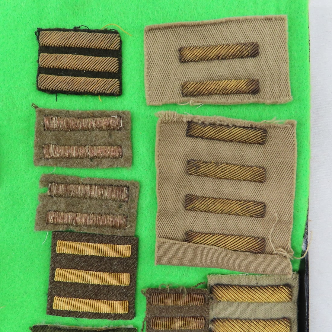 WWII US Bullion Patches in Riker Display - 10