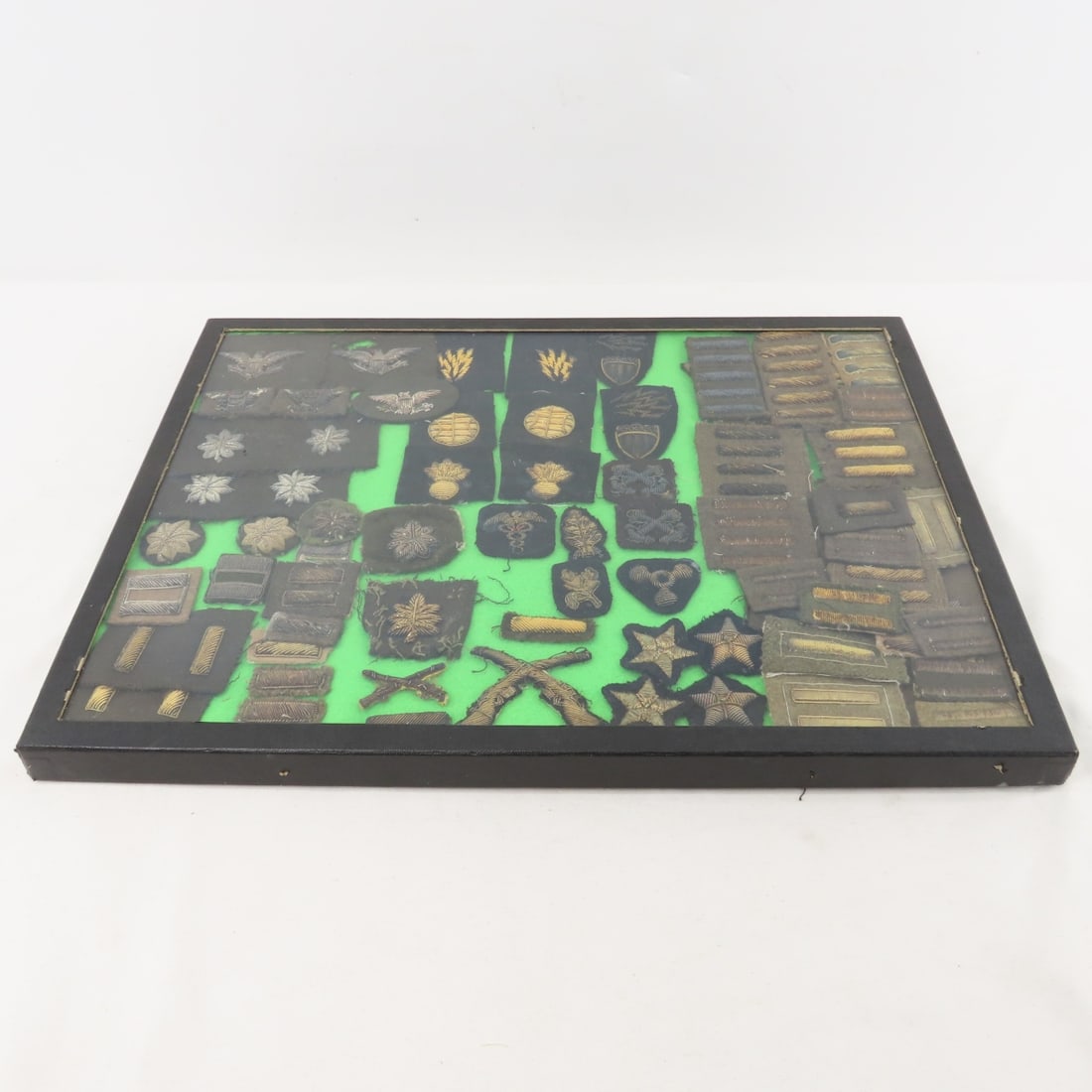 WWII US Bullion Patches in Riker Display - 17