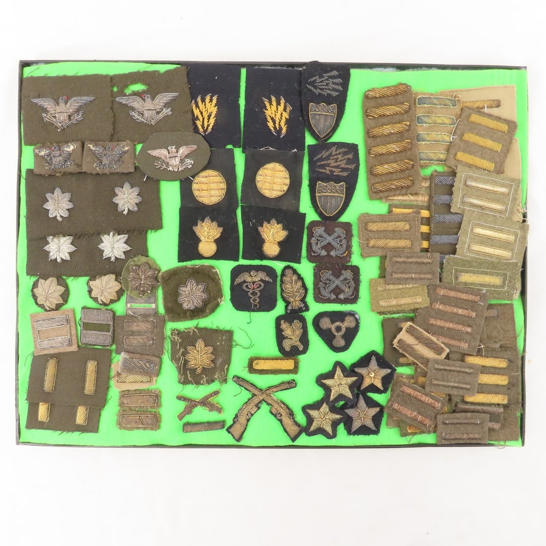 WWII US Bullion Patches in Riker Display (1 of 17)