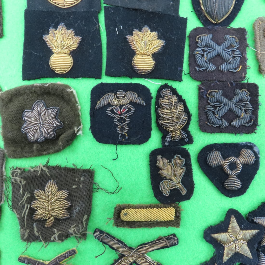 WWII US Bullion Patches in Riker Display - 5