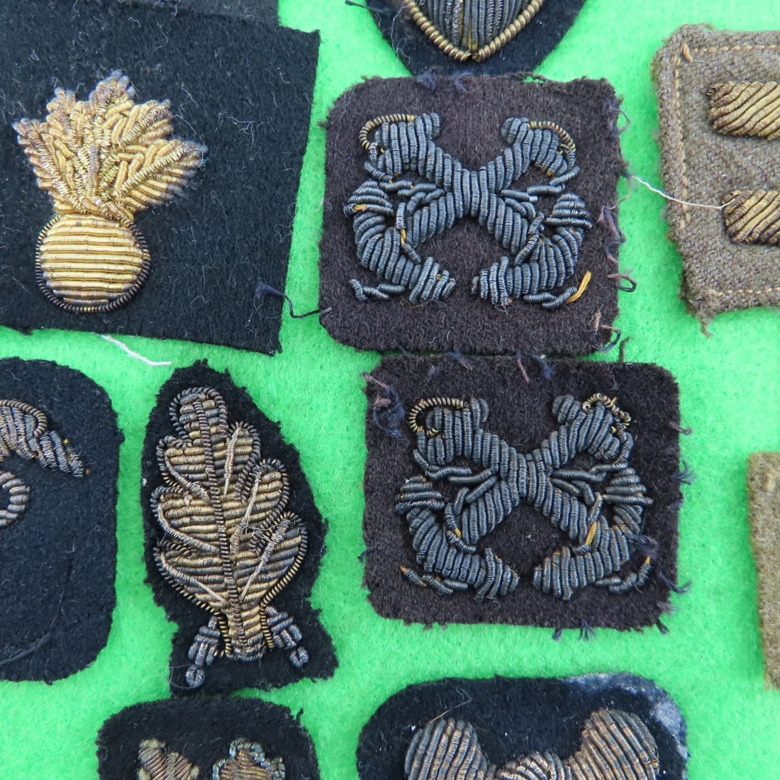 WWII US Bullion Patches in Riker Display - 9