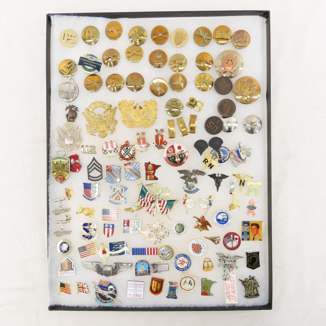 Collection of 80+ US Military & Other Pins (1 of 13)