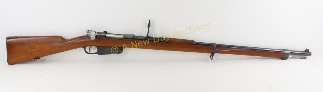 Loewe Mauser Argentino 1891 Rifle 7.65 x53mm: Loewe Mauser Argentino 1891 Rifle 7.65 x53mm - Antique 1891-1896, SN# G1918 on receiver, barrel, bolt, floor plate & stock, crests scrubbed from receiver, left side receiver marked "Mauser Modelo Arge