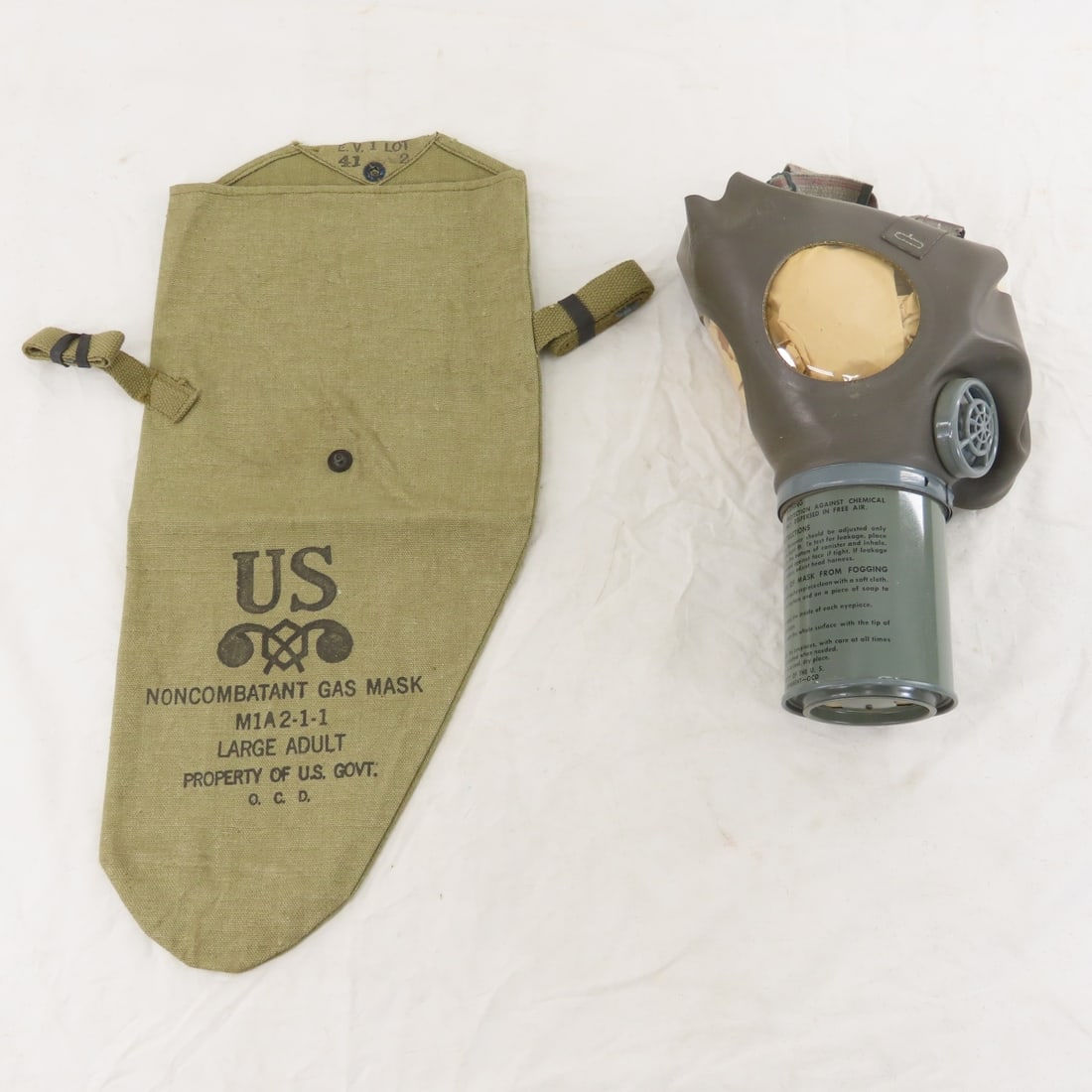 WWII US Army Field Bags, Gas Mask, Canteens - 10