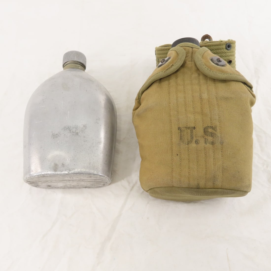 WWII US Army Field Bags, Gas Mask, Canteens - 13