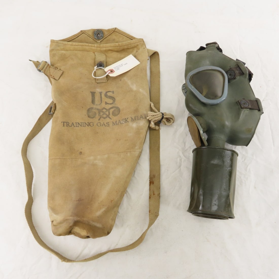 WWII US Army Field Bags, Gas Mask, Canteens - 2