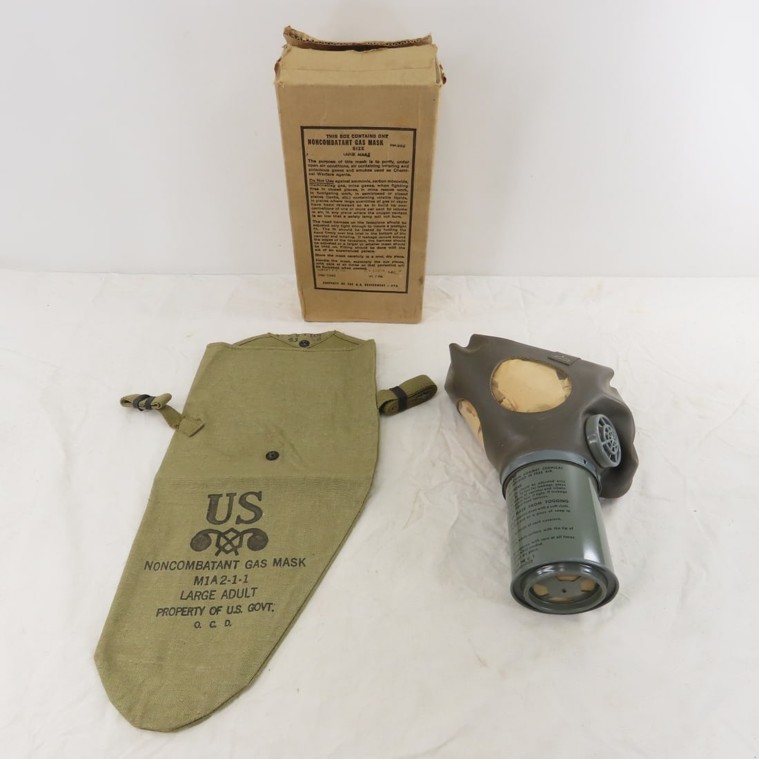 WWII US Army Field Bags, Gas Mask, Canteens - 9