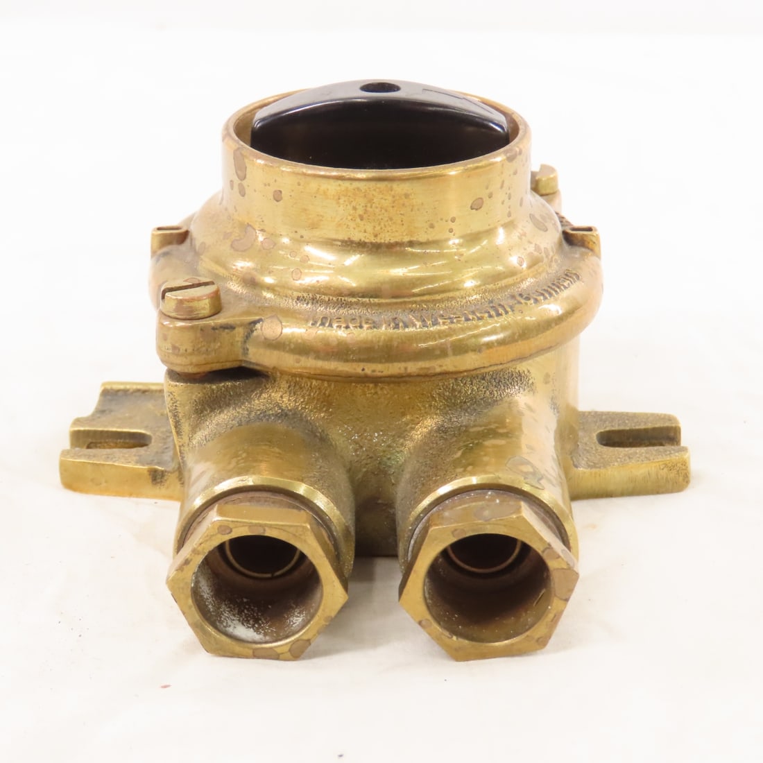 WWII German Brass Nautical Light Switch & Light - 10