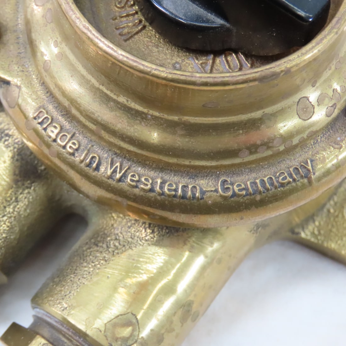 WWII German Brass Nautical Light Switch & Light - 15