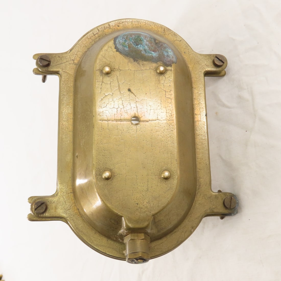 WWII German Brass Nautical Light Switch & Light - 7