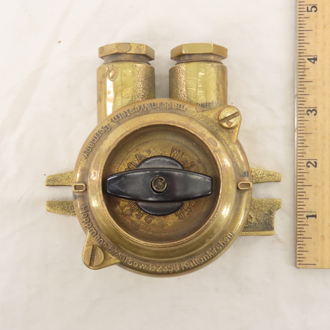 WWII German Brass Nautical Light Switch & Light - 8